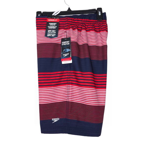 Speedo Men's Bondi Stretch Boardshort 20" Red White Blue Striped Small NWT - Picture 3 of 10
